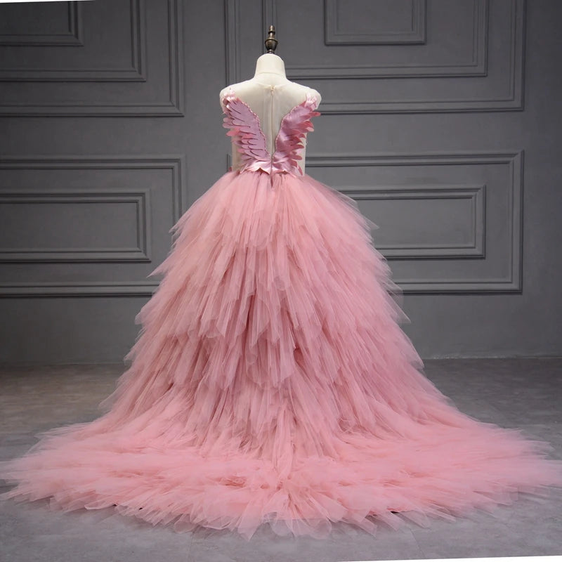 Swan Tulle & Feather Lace Dress